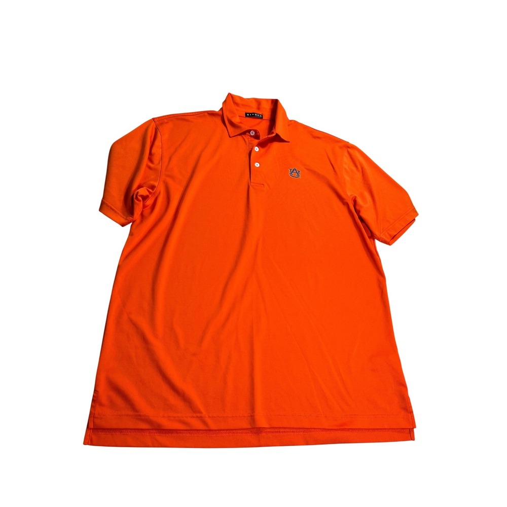 Divots Auburn Tigers Orange Performance‎ Polo Shirt Men's Size Large Stretch